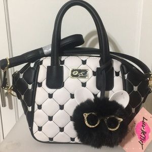 Mini satchel handbag with crossbody straps